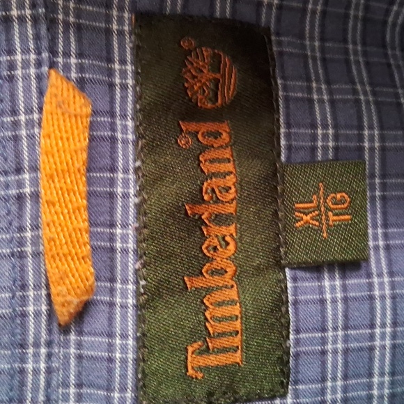 Timberland men's XL blue plaid, button down, long sleeve shirt - Picture 3 of 5